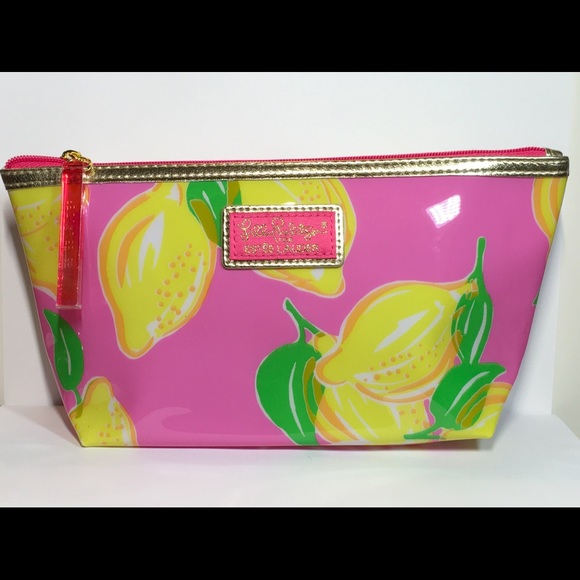 Lilly Pulitzer for Estée Lauder Lemons Print Cosmetic Makeup Bag NEW - Picture 3 of 10